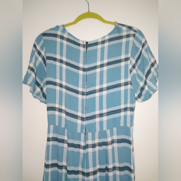 Wild Fable Wrap Front Blue Plaid Jumpsuit, Size M - Picture 7 of 14